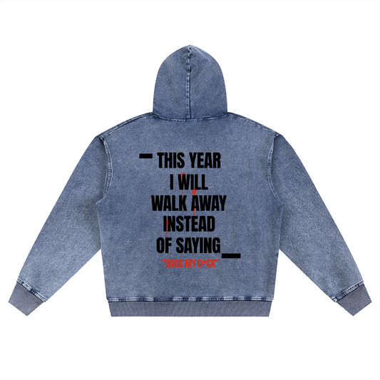 TYIWWA Snow Wash Oversized Zip-Up Hoodie