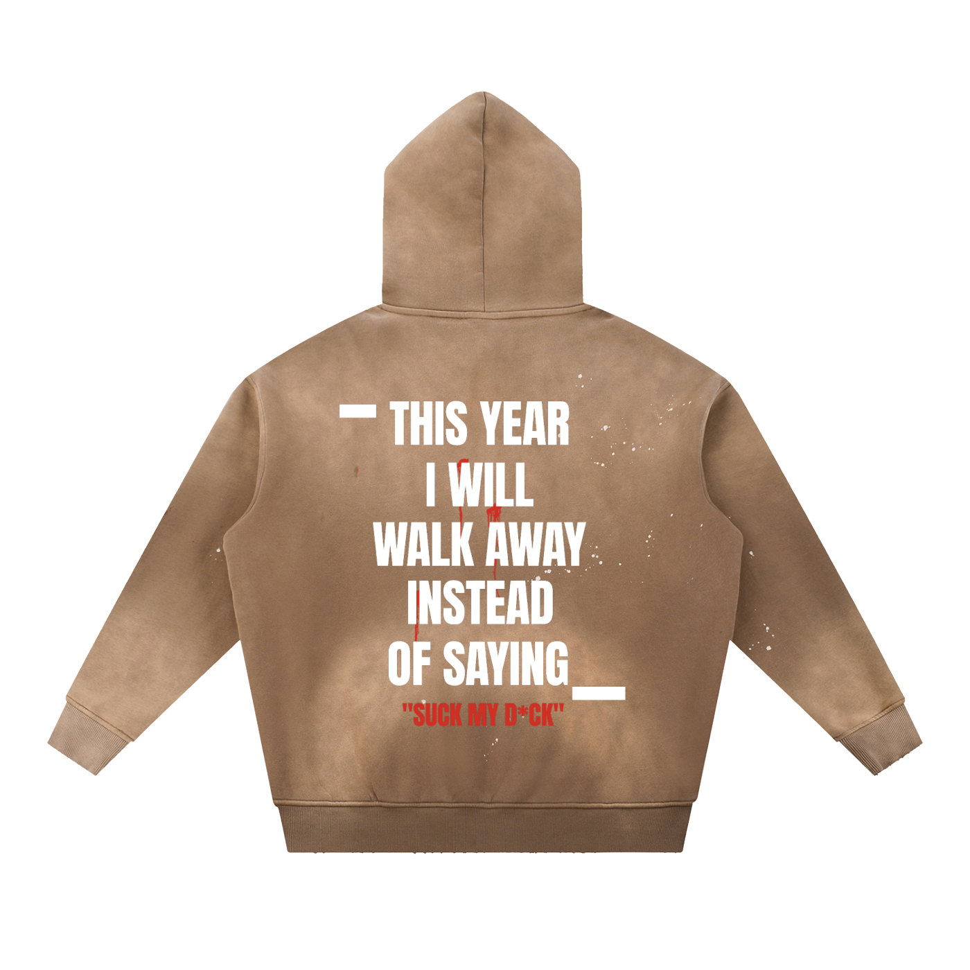 TYIWWA Vintage Washed Frayed Fleece Hoodie