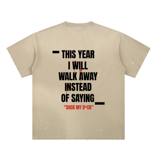 TYIWWA Hand-Frayed Sunfade Paint Splatter T-Shirt
