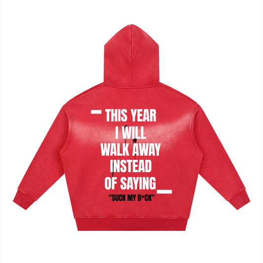 TYIWWA Red Zip Hoodie (w Back Slogan)
