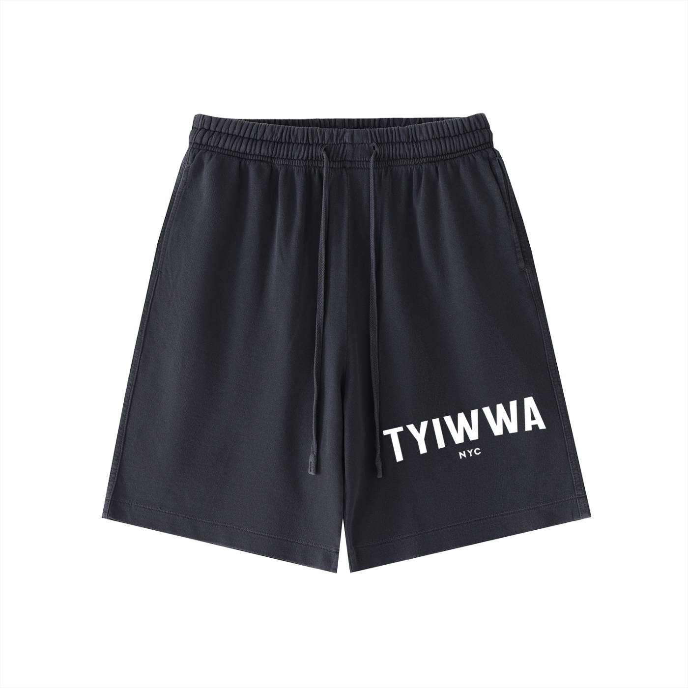 TYIWWA Vintage Wash Cotton Shorts (WHITE FONT)