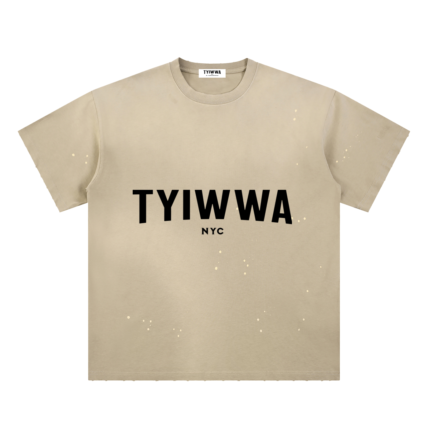 TYIWWA  Hand-Frayed Sunfade Paint Splatter T-Shirt