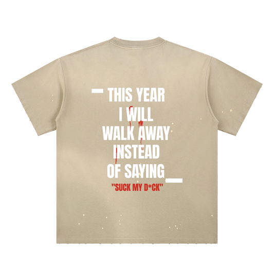 TYIWWA  Hand-Frayed Sunfade Paint Splatter T-Shirt