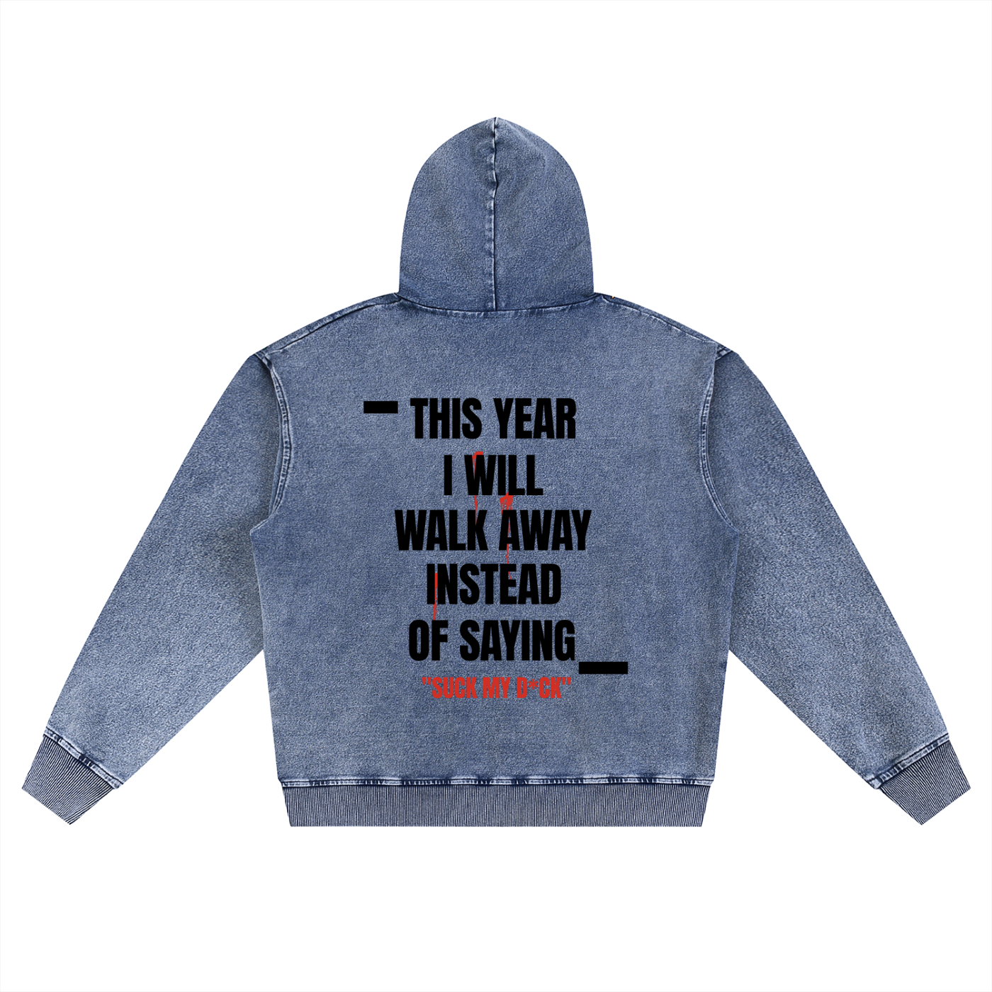 TYIWWA Snow Wash Oversized Zip-Up Hoodie
