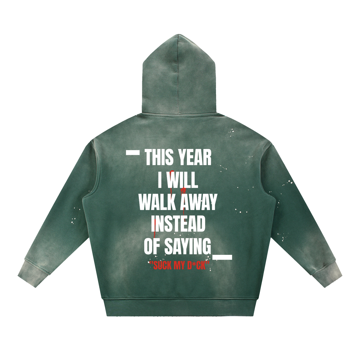 TYIWWA Vintage Washed Frayed Fleece Hoodie