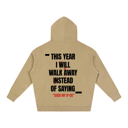 TYIWWA CLASSIC W BACK LOGO Oversize Fleeced Hoodie