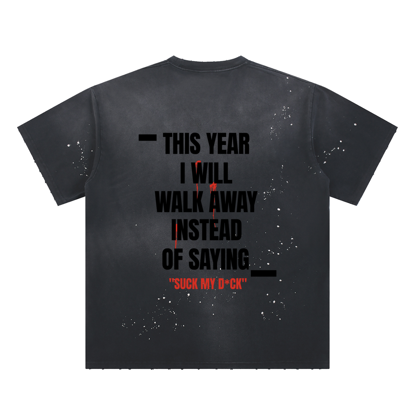 TYIWWA Hand-Frayed,  Sun fade Paint Splatter T-Shirt