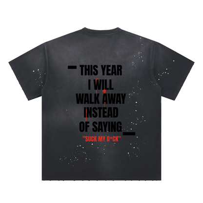 TYIWWA Hand-Frayed,  Sun fade Paint Splatter T-Shirt