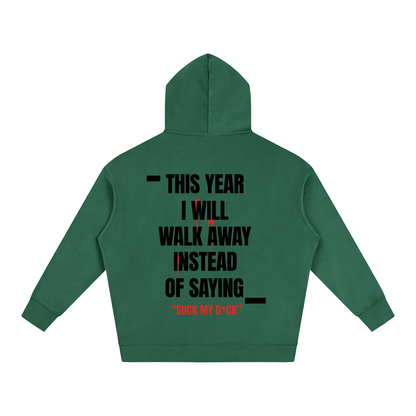 TYIWWA CLASSIC W BACK LOGO Oversize Fleeced Hoodie