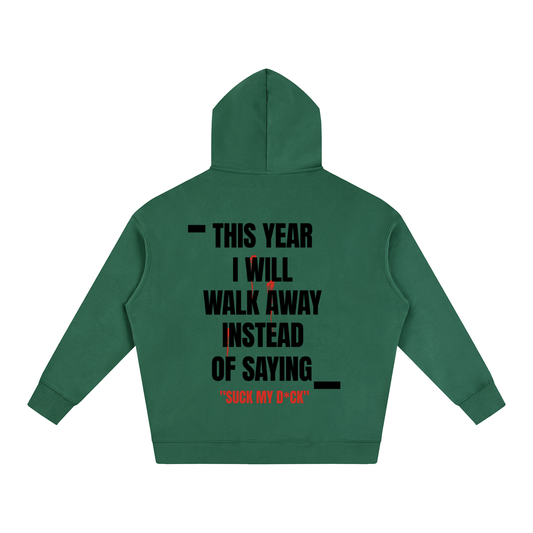 TYIWWA CLASSIC W BACK LOGO Oversize Fleeced Hoodie