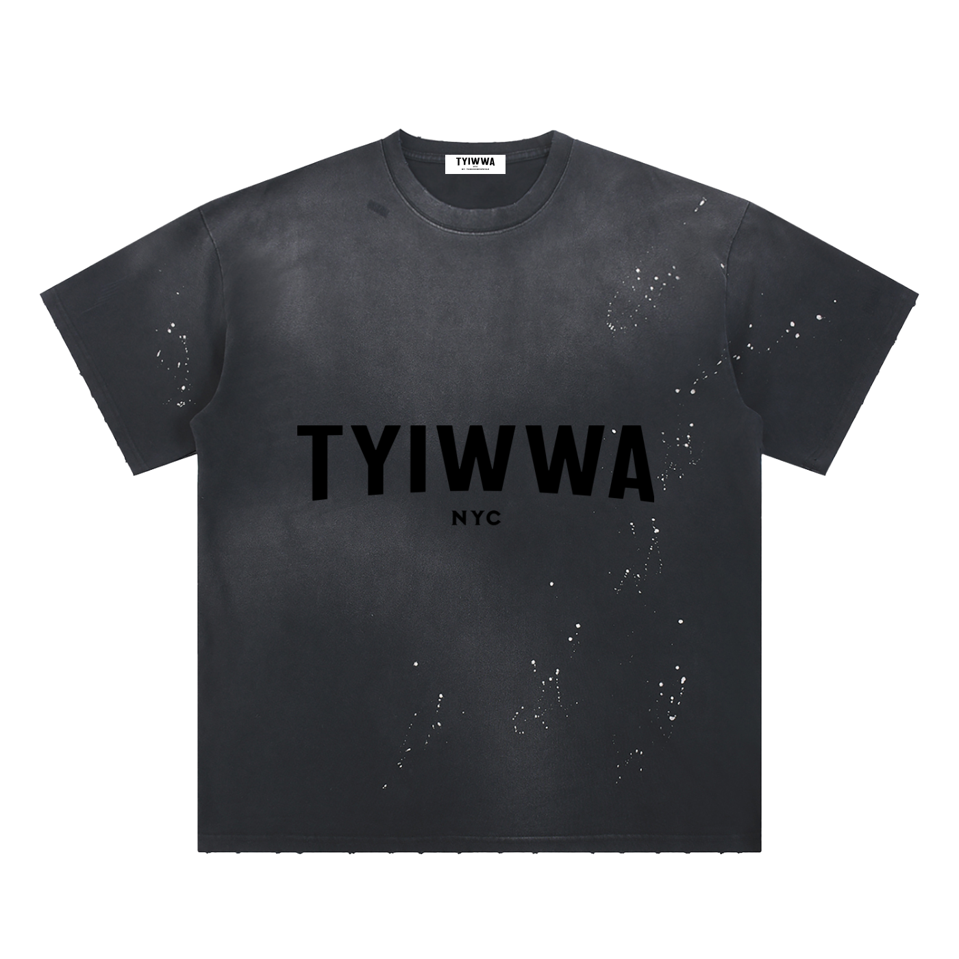 TYIWWA Hand-Frayed,  Sun fade Paint Splatter T-Shirt