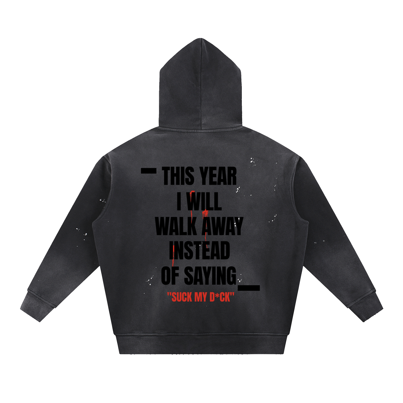 TYIWWA Vintage Washed Frayed Fleece Hoodie