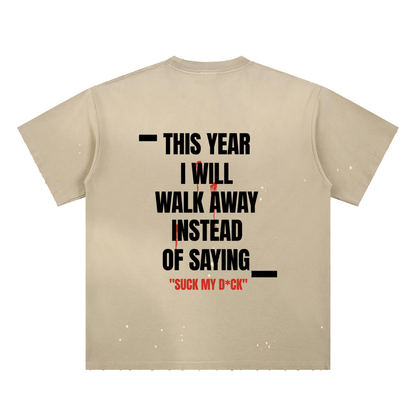 TYIWWA  Hand-Frayed Sunfade Paint Splatter T-Shirt