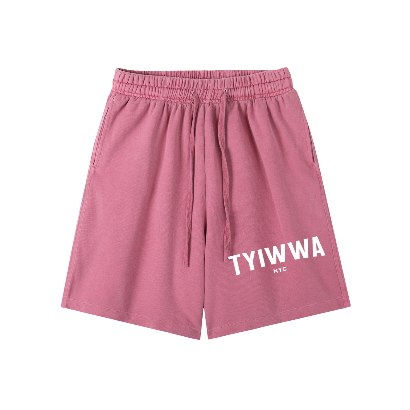 TYIWWA Vintage Wash Cotton Shorts (WHITE FONT)