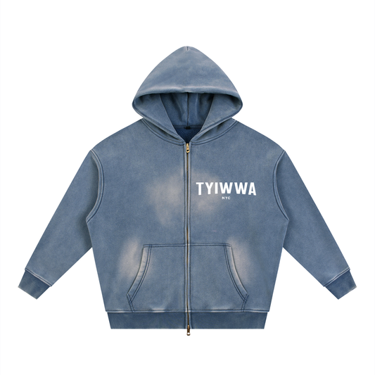 TYIWWA Blue Zip Hoodie (w Back Slogan)