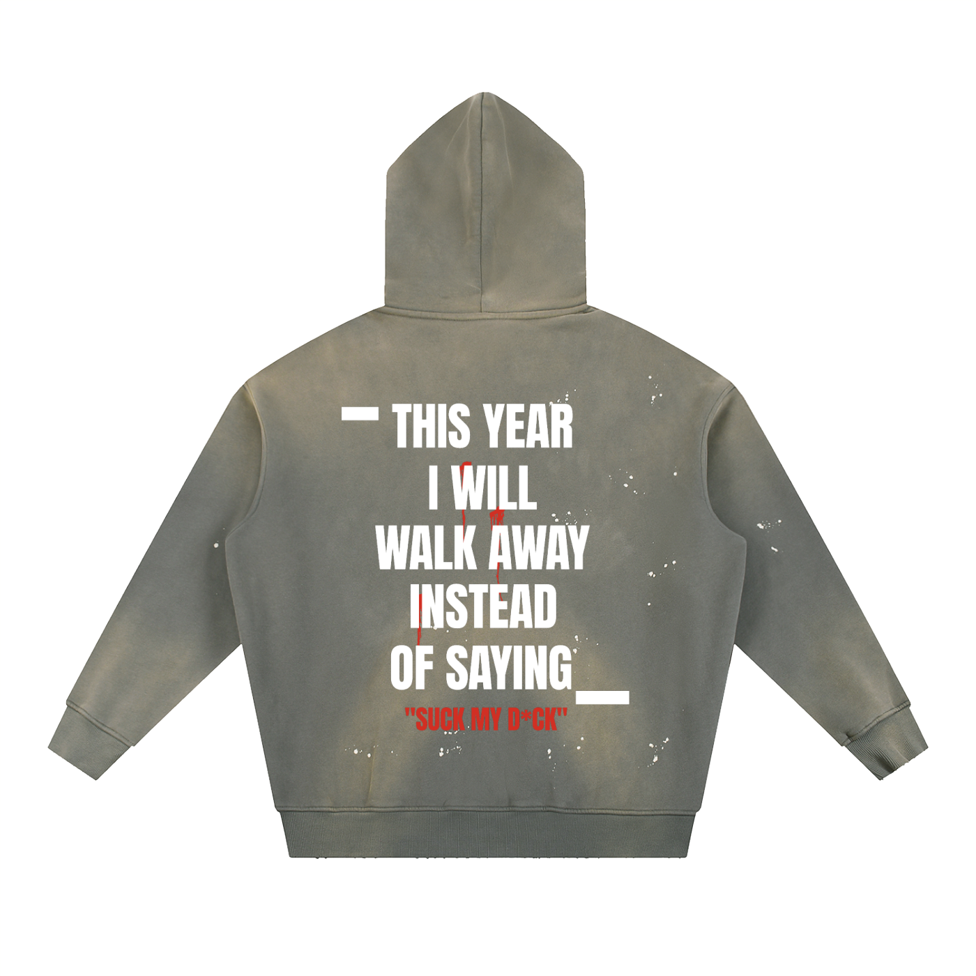 TYIWWA Vintage Washed Frayed Fleece Hoodie