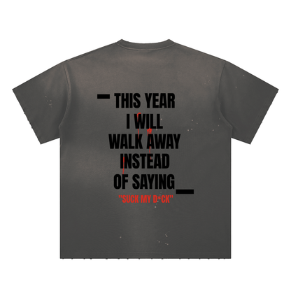 TYIWWA  Hand-Frayed Sunfade Paint Splatter T-Shirt